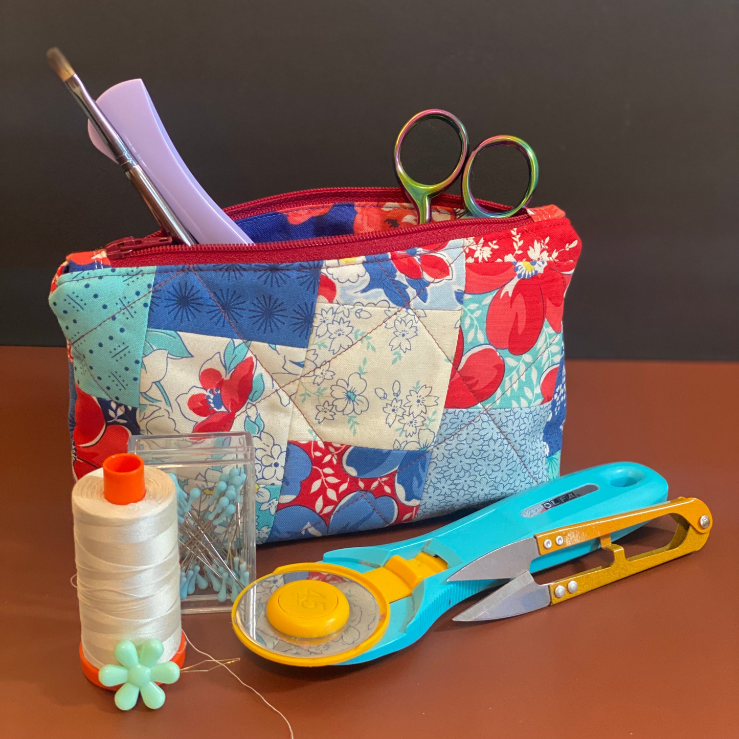 Red, White & Clutch - Quilted Clutch