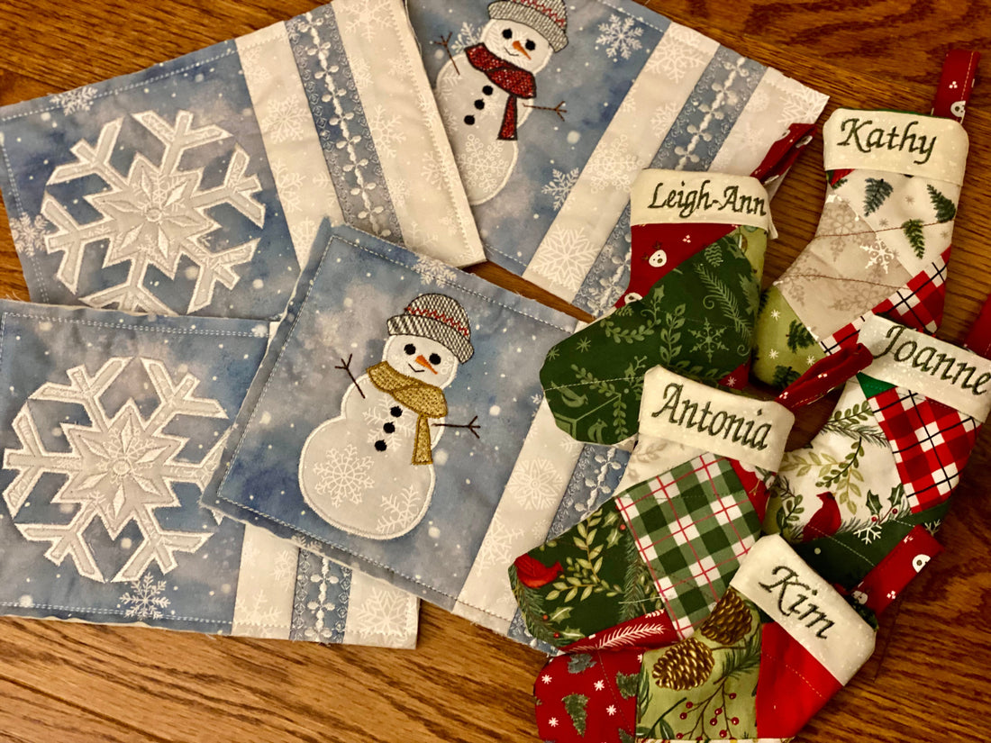 Currently Stitching: Mini Stockings and Mug Rugs