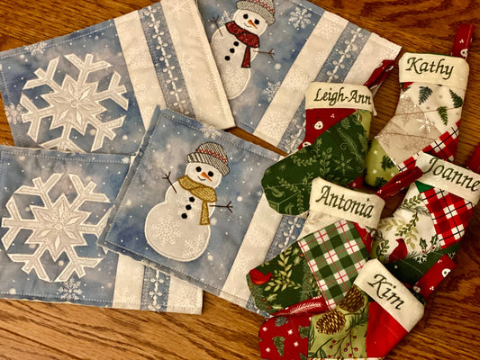 Currently Stitching: Mini Stockings and Mug Rugs