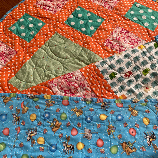 Polka Dot Carnival Crib Quilt
